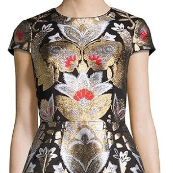 TED BAKER IMOEN OPULENT ORIENT JACQUARD PRINTED DRESS & PURSE - Picture 6 of 8